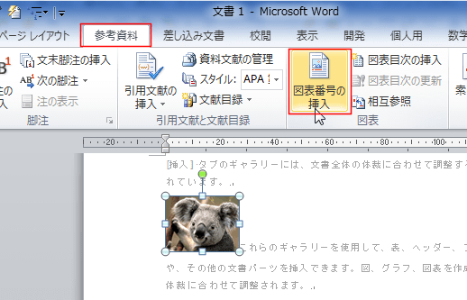 図表番号の挿入：wordワード2010基本講座 0429